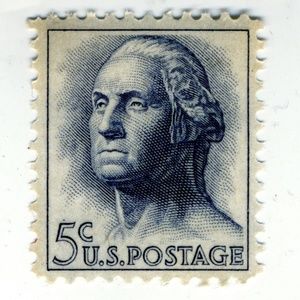 1962 Unused George Washington 5 Cent Block Of 2 Stamps Mint Condition